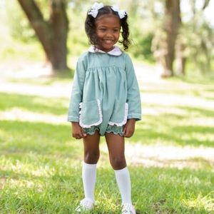 Smockingbird Blue Bubble with Pink Gingham Collar - 6 months NWT